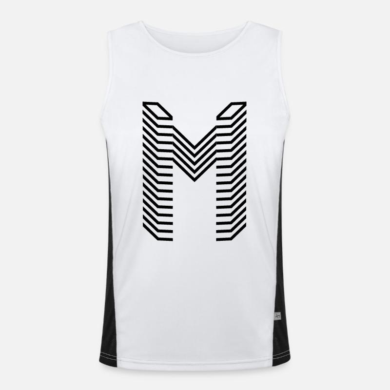 Unique Letter M Logo Design Men's Functional Contrast Tank Top 