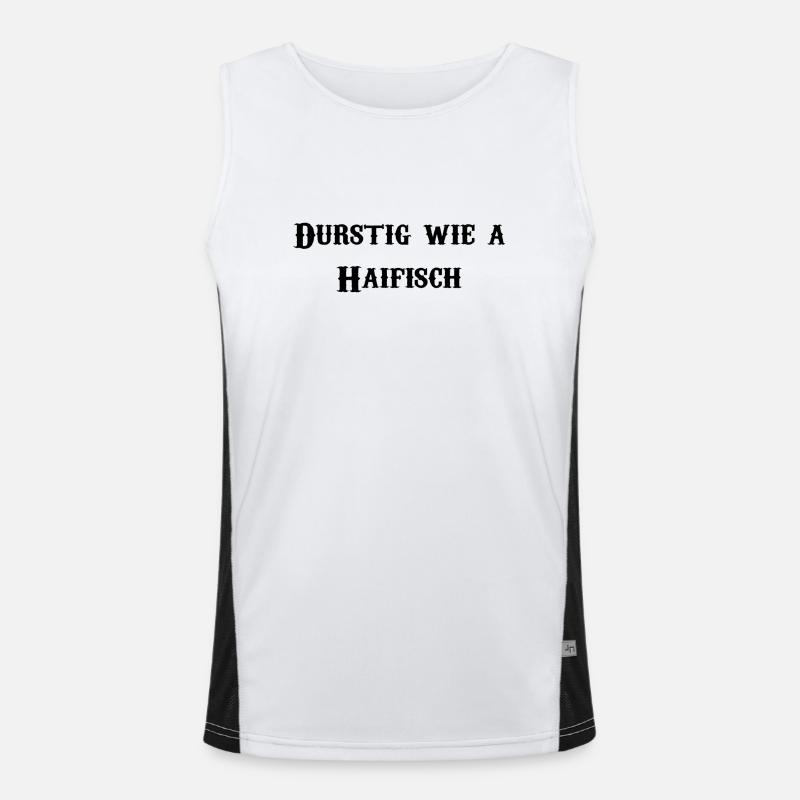 Durstig wie a Haifisch Funktionelles Kontrast-Tank Top für Männer 