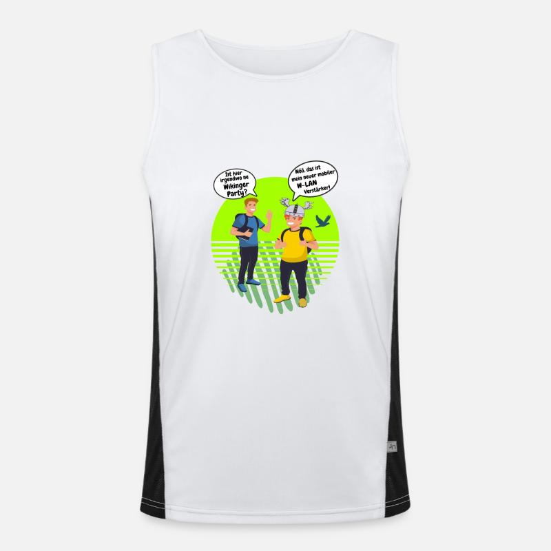 Wikinger Party oder W-LAN Verstärker Wifi Design Funktionelles Kontrast-Tank Top für Männer 
