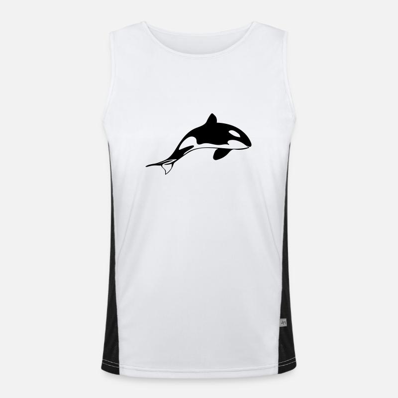 Orca - Men's Functional Contrast Tank Top  - white/black