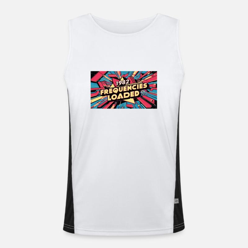FREQUENCIES LOADED 1982 EXPLOSION Funktionelles Kontrast-Tank Top für Männer 