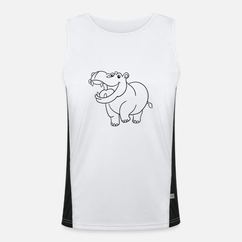 Nilpferd, Flusspferd, Geschenk, Geschenkidee Funktionelles Kontrast-Tank Top für Männer 
