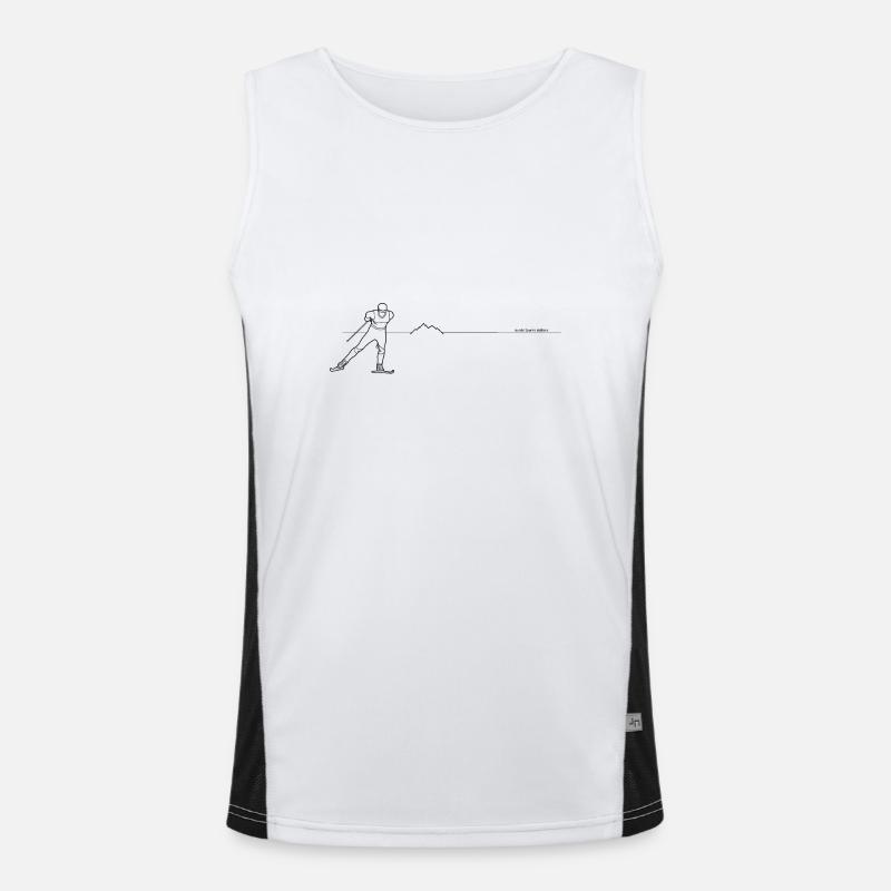 XC Skiing 01 - Line - black Funktionelles Kontrast-Tank Top für Männer 