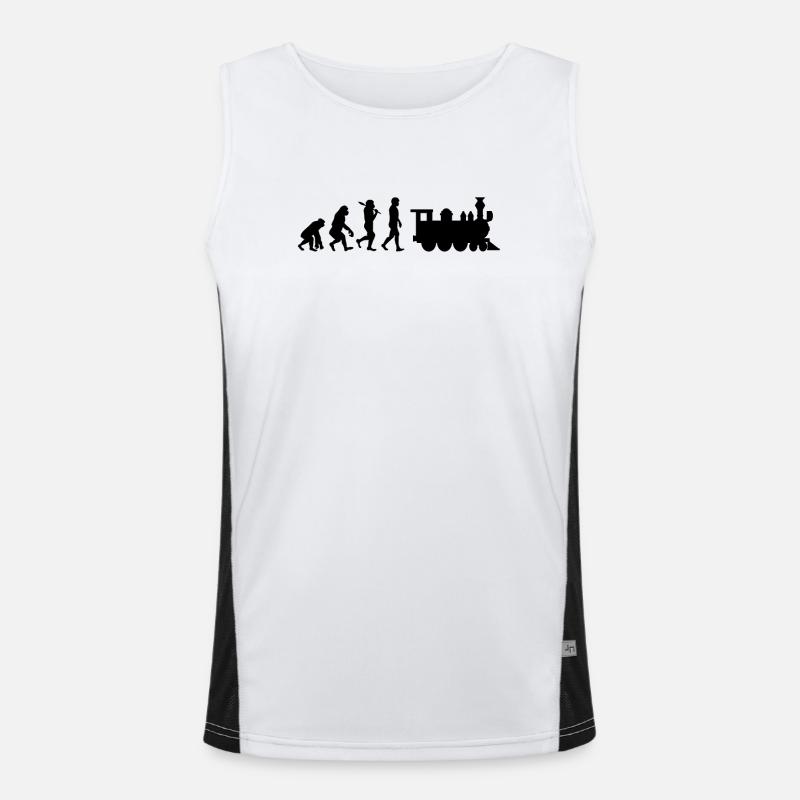 Evolution Railway Locomotive - Men's Functional Contrast Tank Top  - white/black