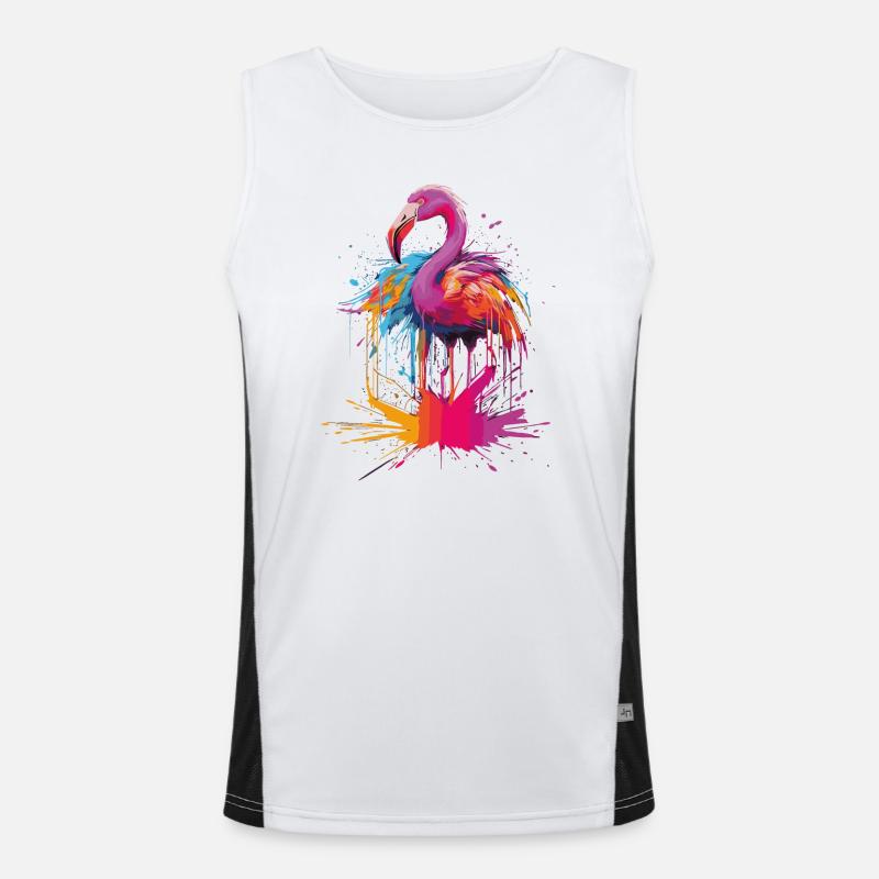 Flamingo Funktionelles Kontrast-Tank Top für Männer 