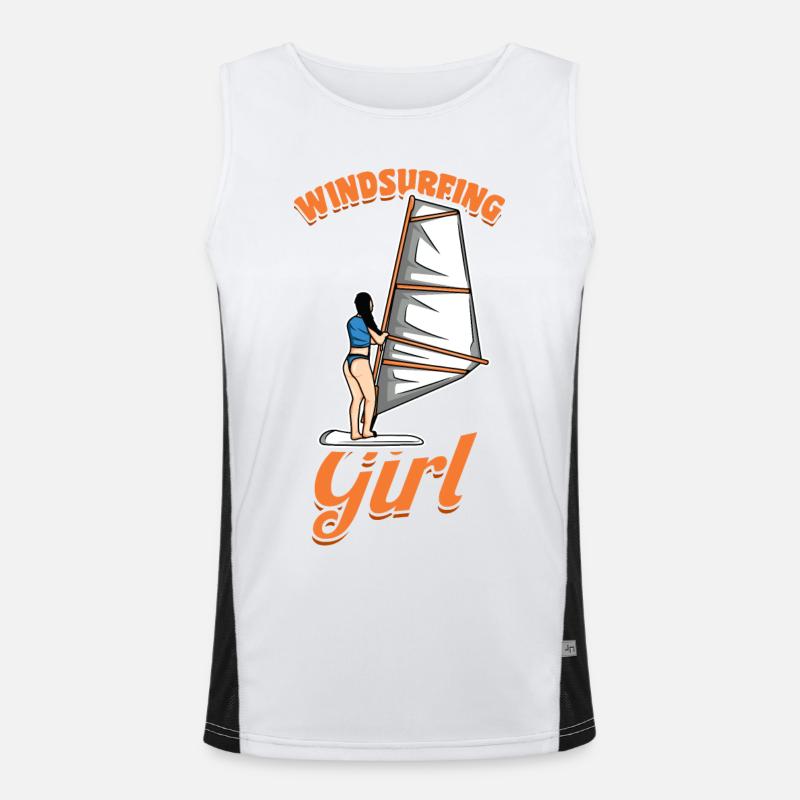 Mädchen Windsurferin Funktionelles Kontrast-Tank Top für Männer 