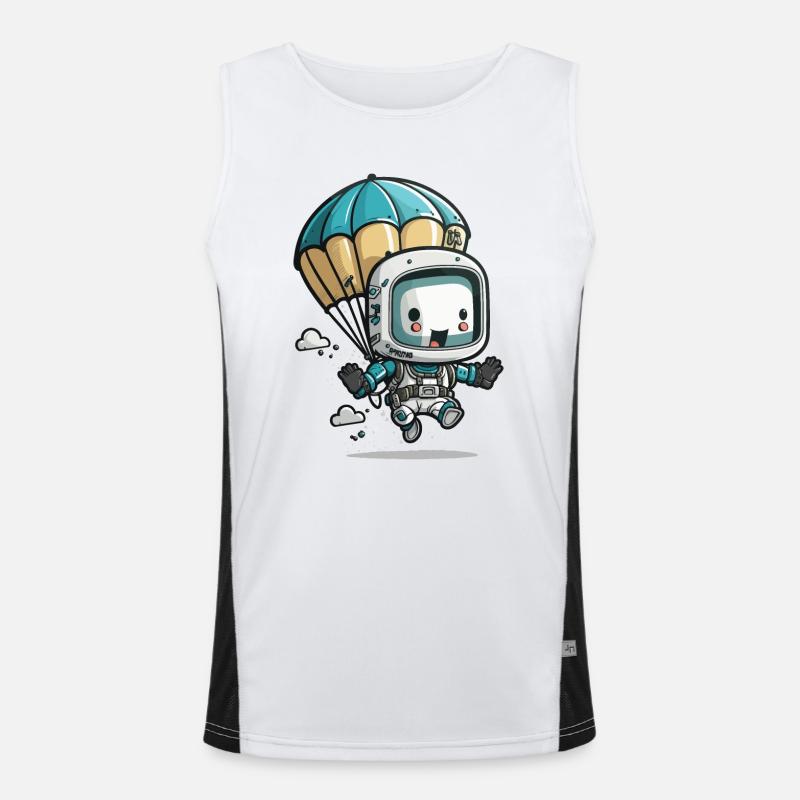 Skydivebot - Men's Functional Contrast Tank Top - white/black