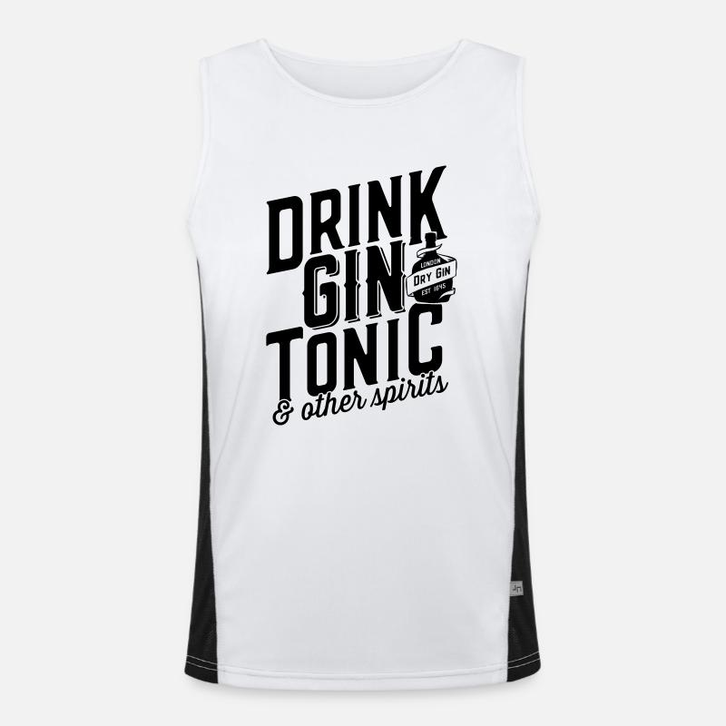 LondonDryGin3 - Funktionel kontrast tanktop til herrer  - hvid/sort