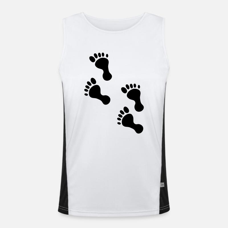 foot steps Funktionelles Kontrast-Tank Top für Männer 