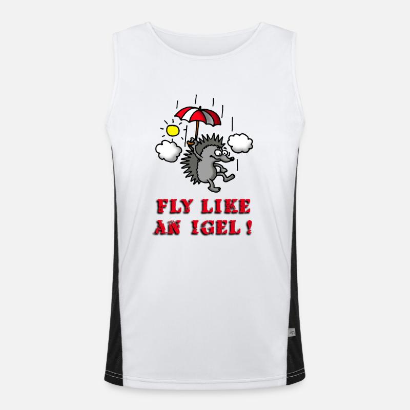 fly_like_an_igel_02_b Funktionelles Kontrast-Tank Top für Männer 