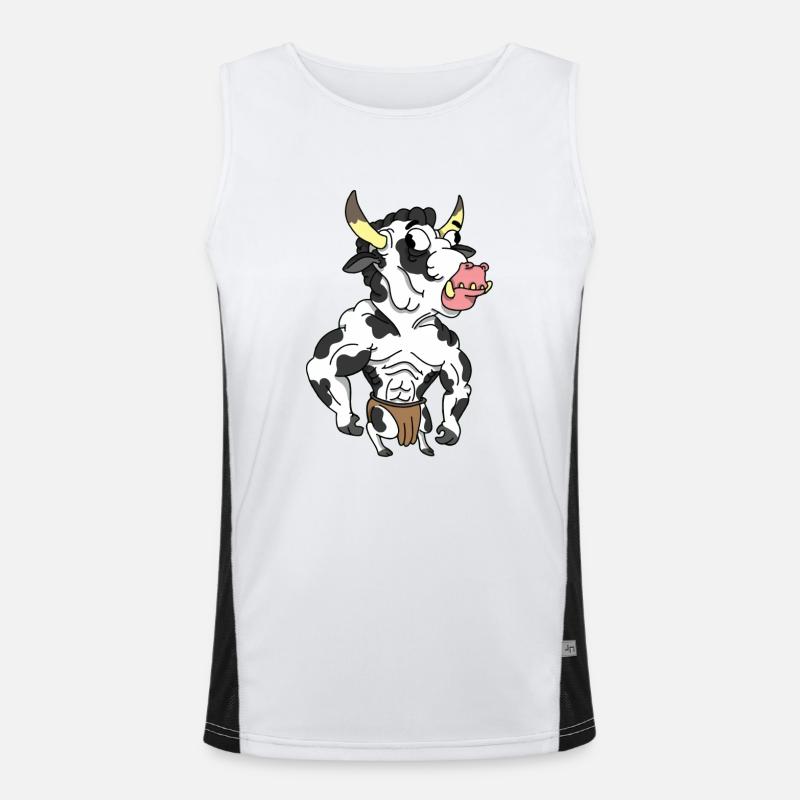 Kuh Stier Funktionelles Kontrast-Tank Top für Männer 