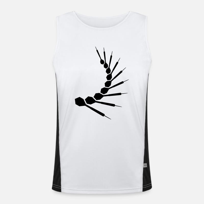Dart Pattern - Men's Functional Contrast Tank Top  - white/black