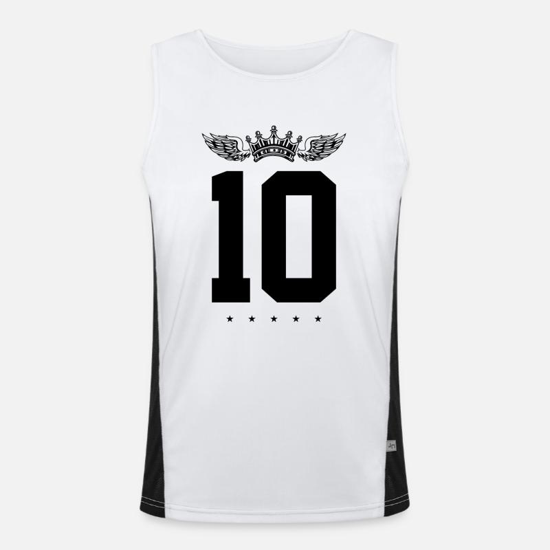 10 Zahl Krone Funktionelles Kontrast-Tank Top für Männer 