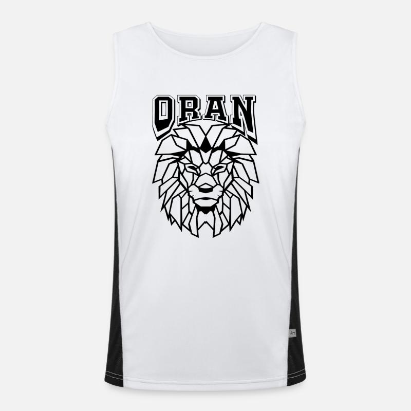 Oran with a polygon lion Men's Functional Contrast Tank Top 