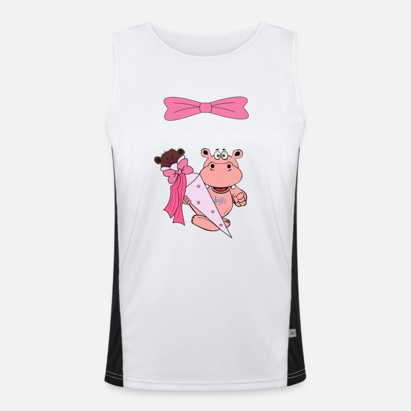 einschulung kind nilpferd hippo schule schulkind Funktionelles Kontrast-Tank Top für Männer 