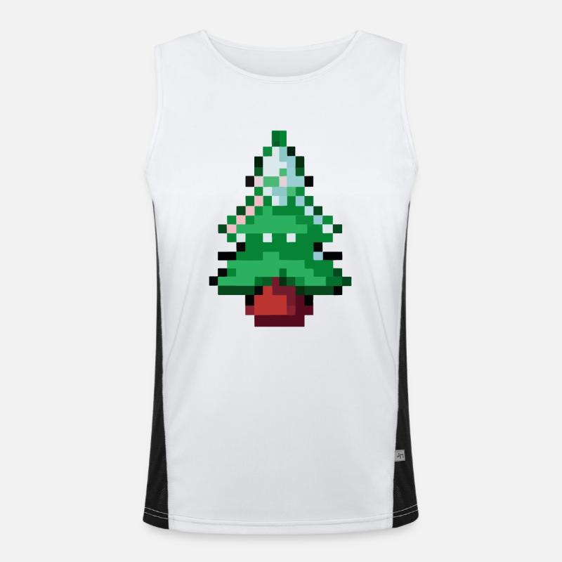 Arbre de Noël idée cadeau pixélisé Noël Débardeur respirant contrasté Homme 