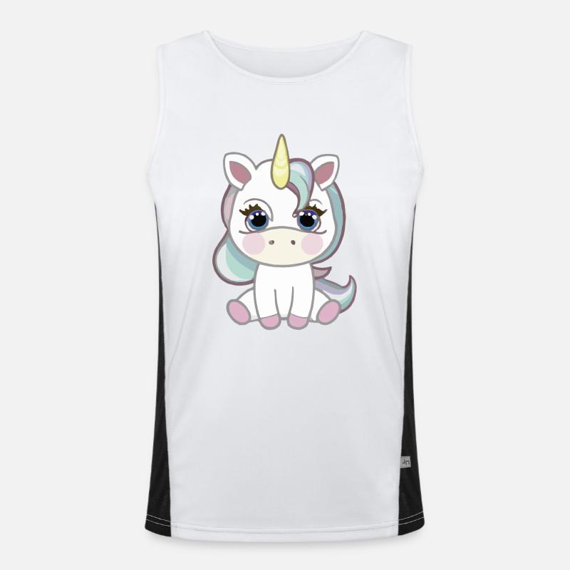 Baby Einhorn Geschenkidee Funktionelles Kontrast-Tank Top für Männer 