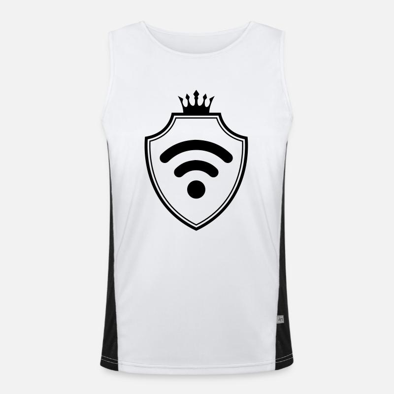 Wlan Internet Wappen Funktionelles Kontrast-Tank Top für Männer 