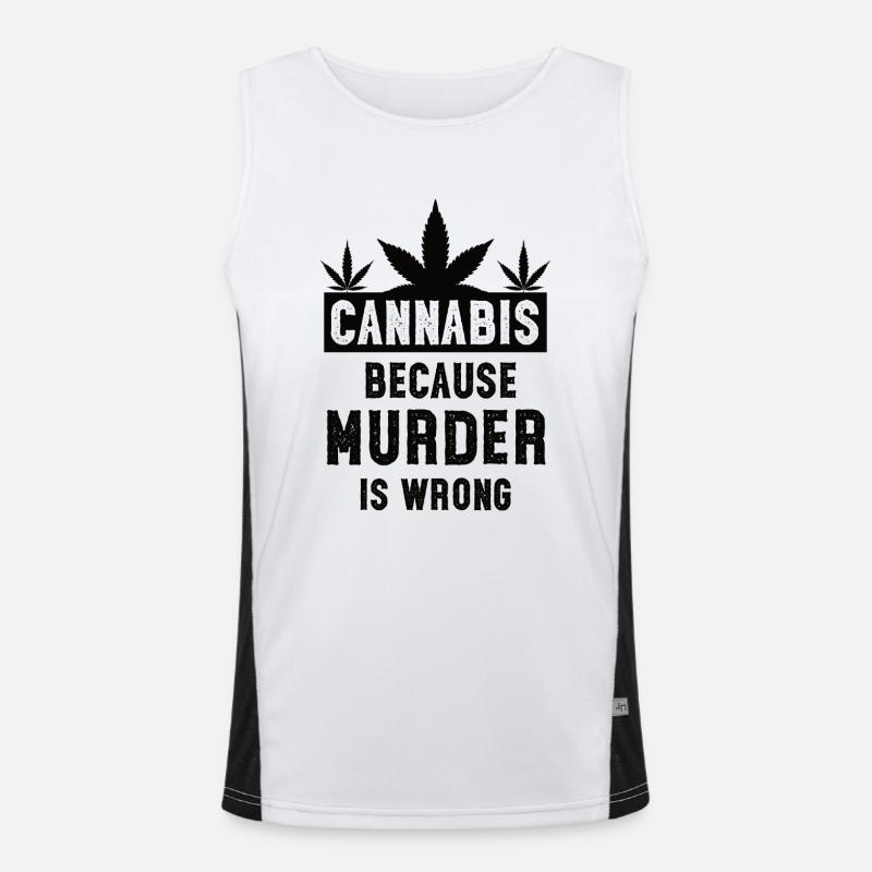 Cannabis because murder is wrong black Funktionelles Kontrast-Tank Top für Männer 