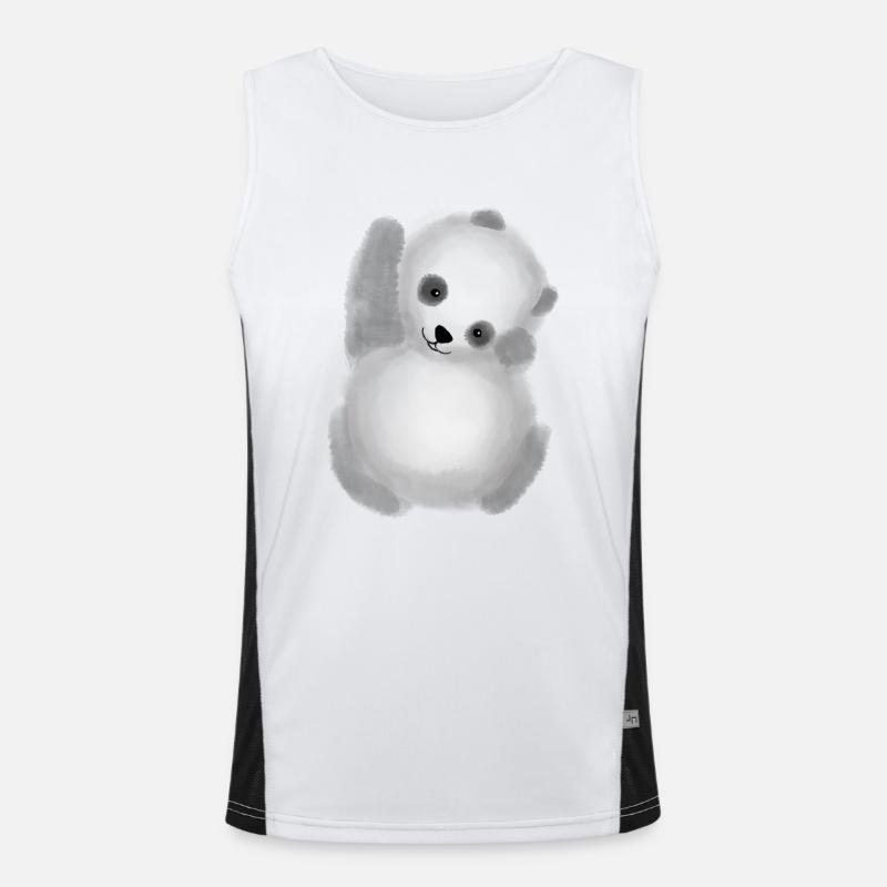 Mignon petit bébé panda Débardeur respirant contrasté Homme 