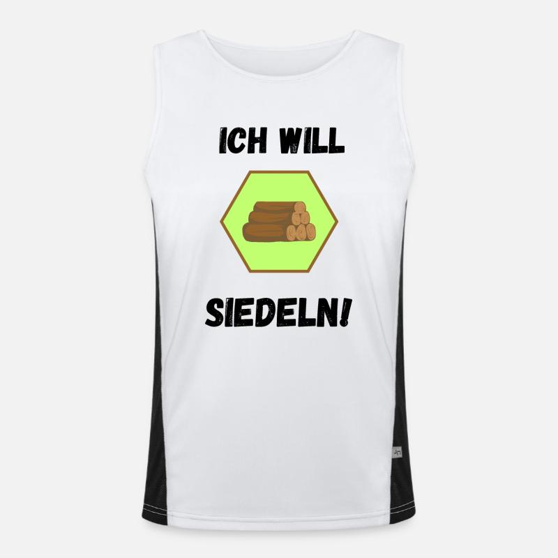 Ich will siedeln Funktionelles Kontrast-Tank Top für Männer 