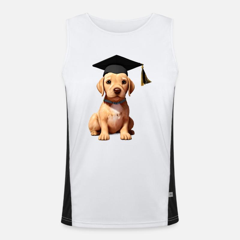 Bachelor Labrador Graduation Study Dogs Débardeur respirant contrasté Homme 