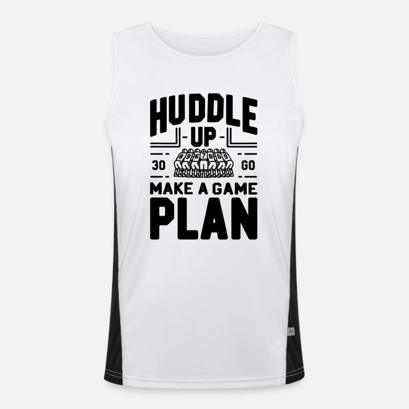 Huddle Up Make a Plan - Men's Functional Contrast Tank Top  - white/black