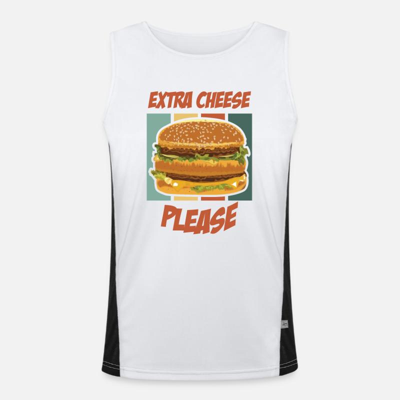 Extra Käse, bitte - Burger Funktionelles Kontrast-Tank Top für Männer 