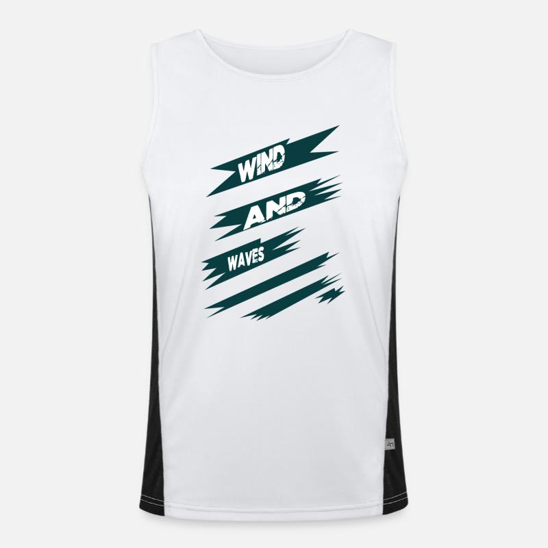 Independence Windsurfing Techniques Present - Men's Functional Contrast Tank Top  - white/black