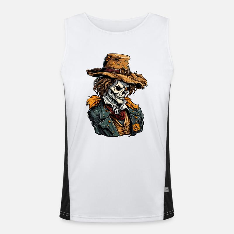 Scarecrow / Harvest Worker / Corn Field / Field Men's Functional Contrast Tank Top 