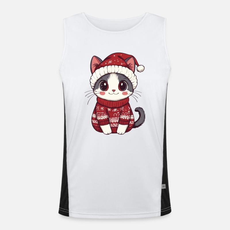 Noël chat Débardeur respirant contrasté Homme 