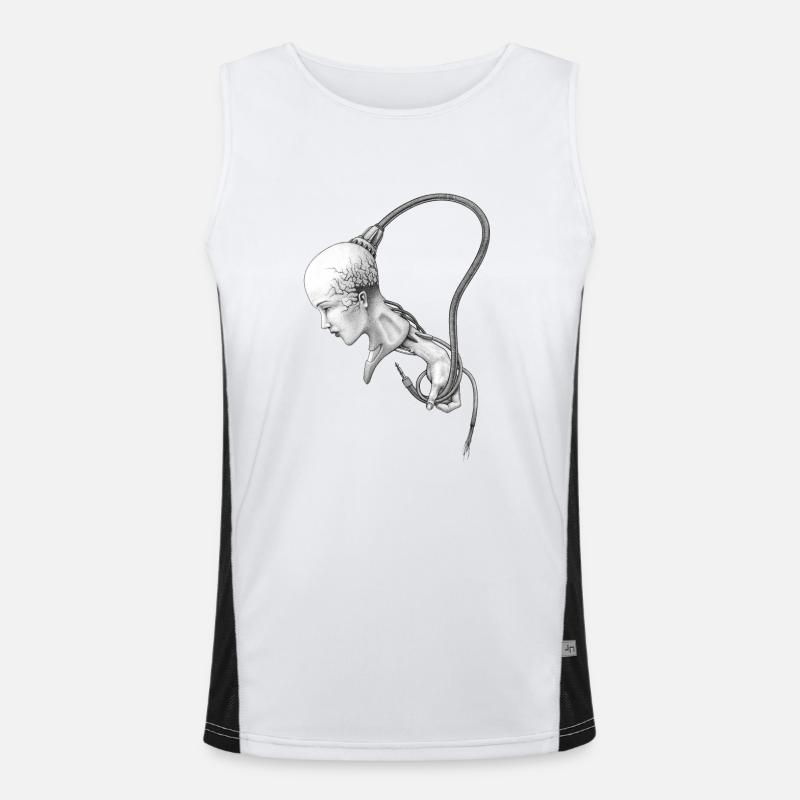 biomechanisches mädchen wird kontrolliert Funktionelles Kontrast-Tank Top für Männer 