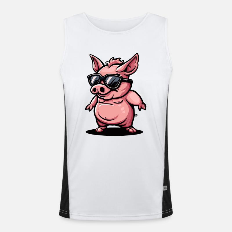 Cochon Bande Dessinée Cool Sow Débardeur respirant contrasté Homme 