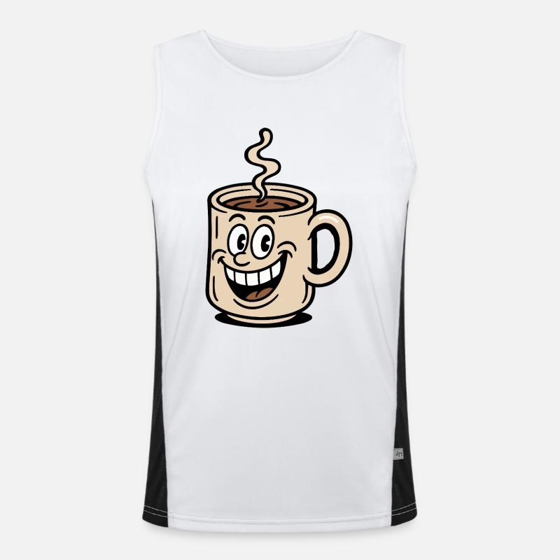 Coffee Cup Comic - Men's Functional Contrast Tank Top  - white/black