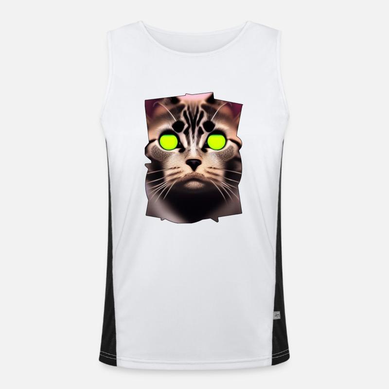 Katzengesicht Funktionelles Kontrast-Tank Top für Männer 