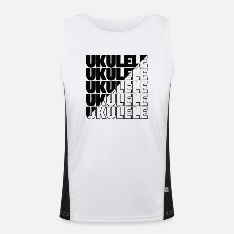 Ukulele typography diagonal Funktionelles Kontrast-Tank Top für Männer 