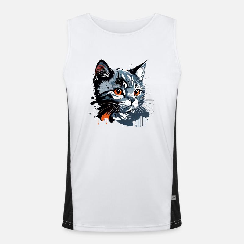 Kitten , young cat - Men's Functional Contrast Tank Top - white/black