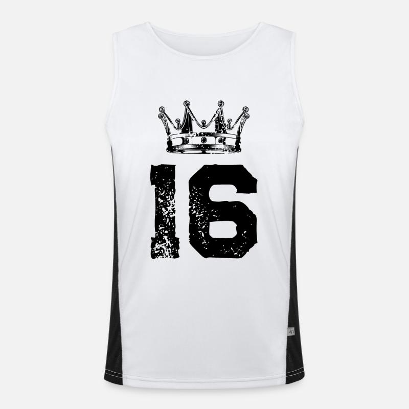 16 Zahl Krone Funktionelles Kontrast-Tank Top für Männer 