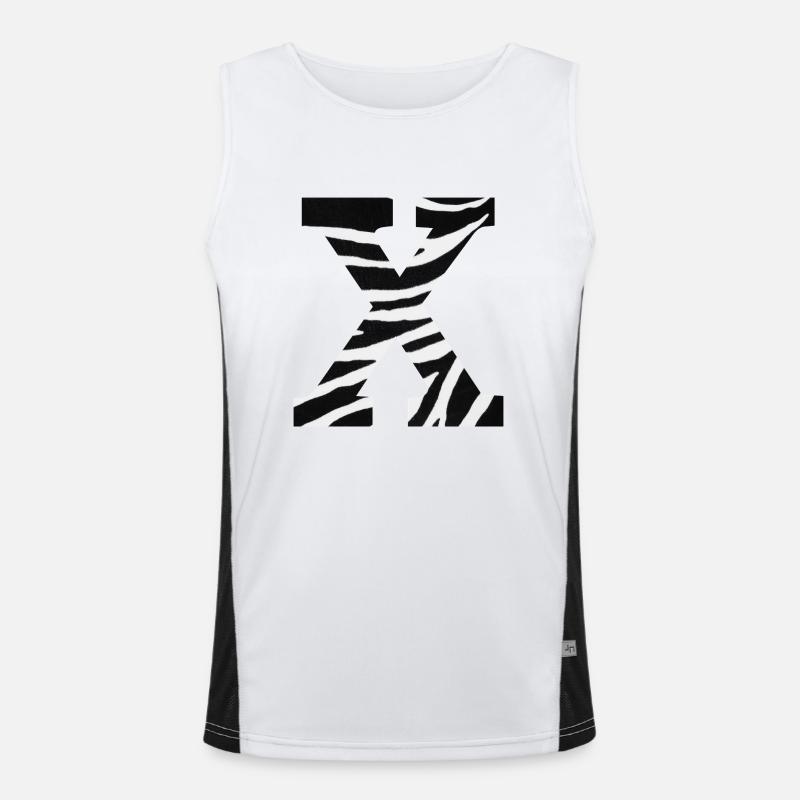 Buchstabe x Zebra Funktionelles Kontrast-Tank Top für Männer 
