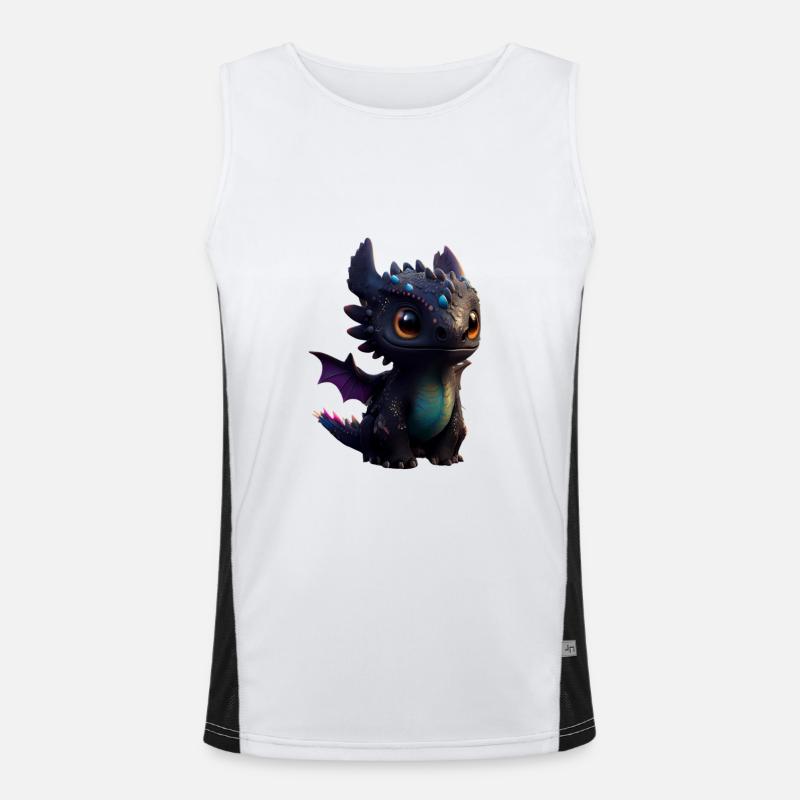 Kleiner Süßer Drache 7 Funktionelles Kontrast-Tank Top für Männer 