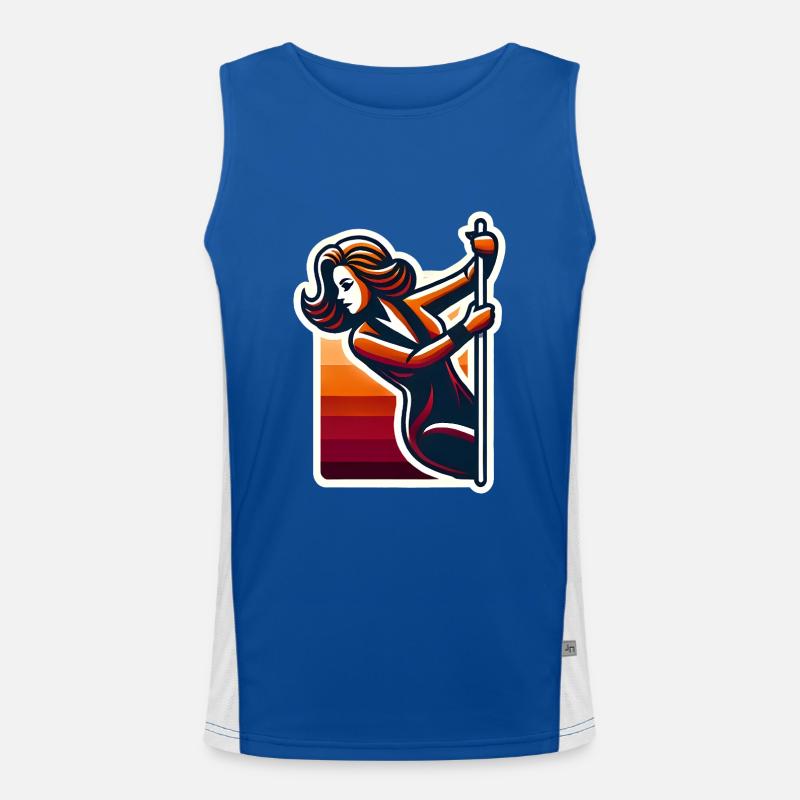 Funny Stripper Silhouette Design Men's Functional Contrast Tank Top 