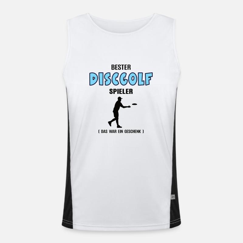 Discgolf Spieler Bester Discgolfer Geburtstag Funktionelles Kontrast-Tank Top für Männer 
