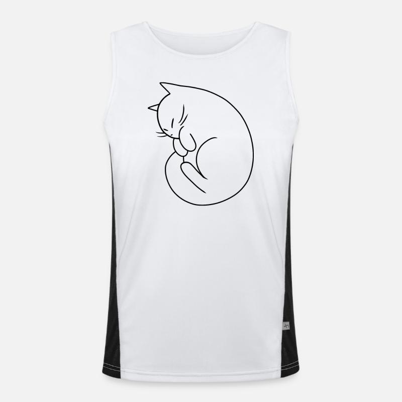 Schlafendes Böhnchen Funktionelles Kontrast-Tank Top für Männer 