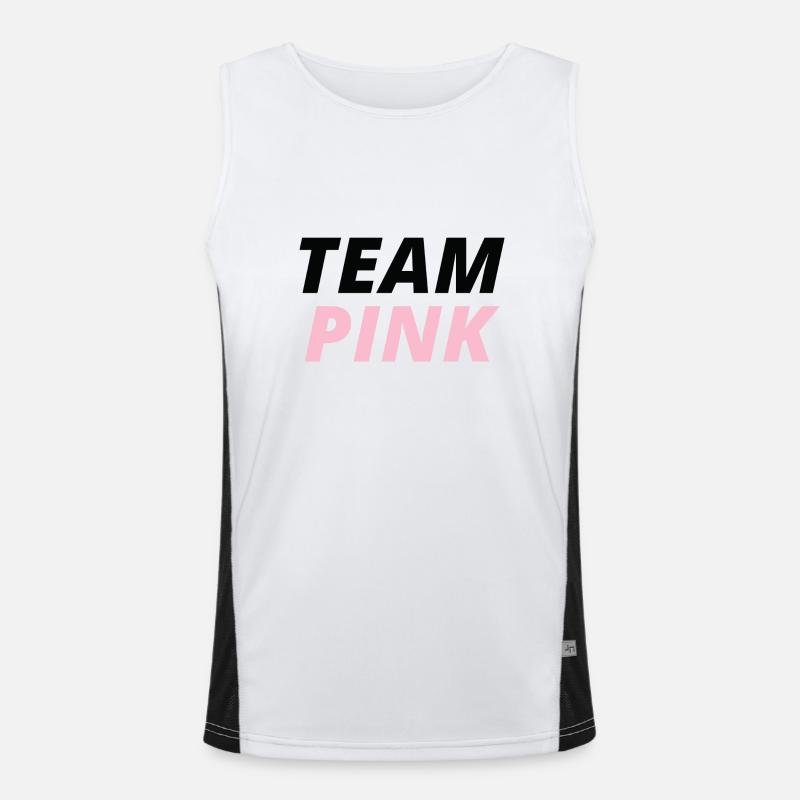 Team Pink Funktionelles Kontrast-Tank Top für Männer 