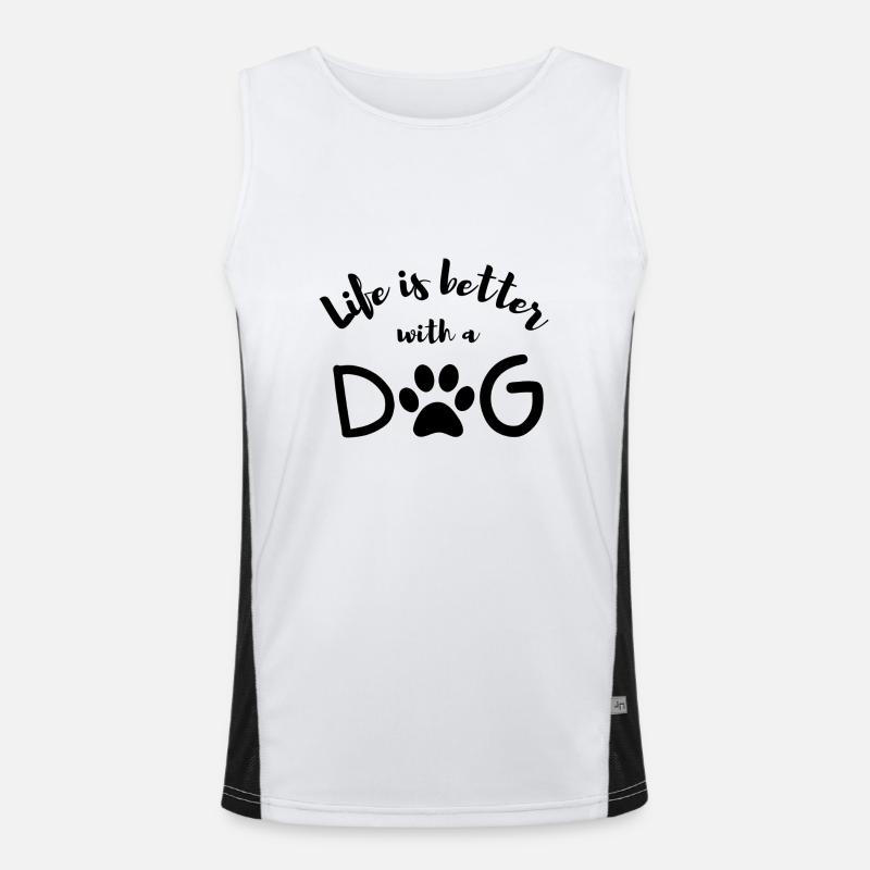 Mit Hund ist das Leben besser Funktionelles Kontrast-Tank Top für Männer 
