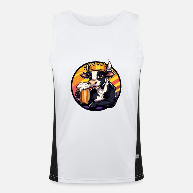 Kuh Bier Funktionelles Kontrast-Tank Top für Männer 