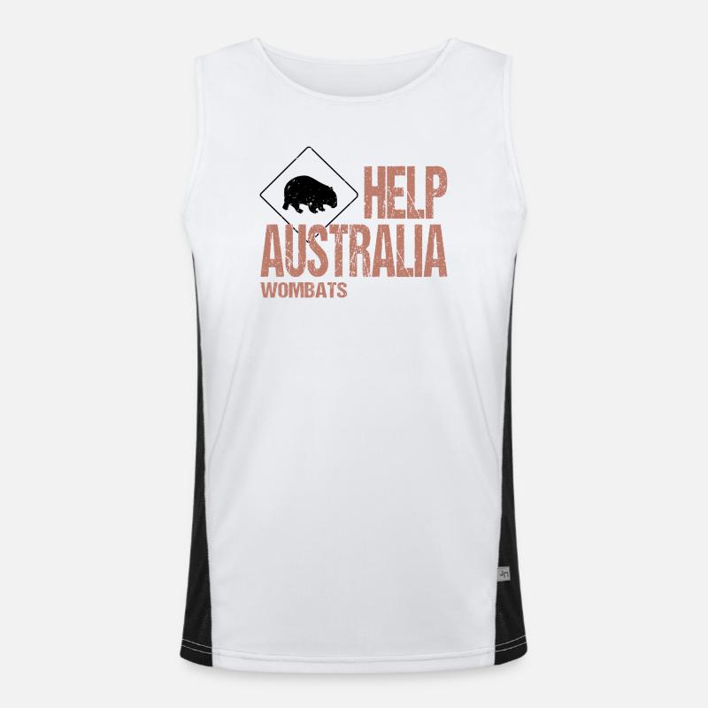 AIDEZ LES WOMBATS AUSTRALIENS Débardeur respirant contrasté Homme 