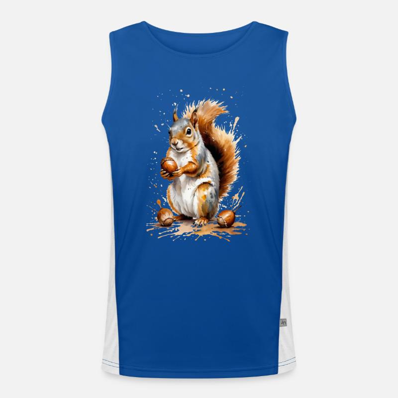 Eichhörnchen mit Eichel - Autumn Delight Funktionelles Kontrast-Tank Top für Männer 