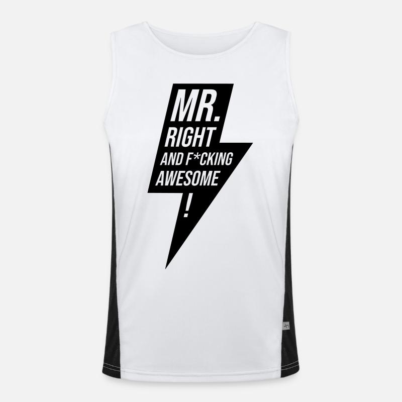 Mr Right Junggeselle Design Geschenk Funktionelles Kontrast-Tank Top für Männer 