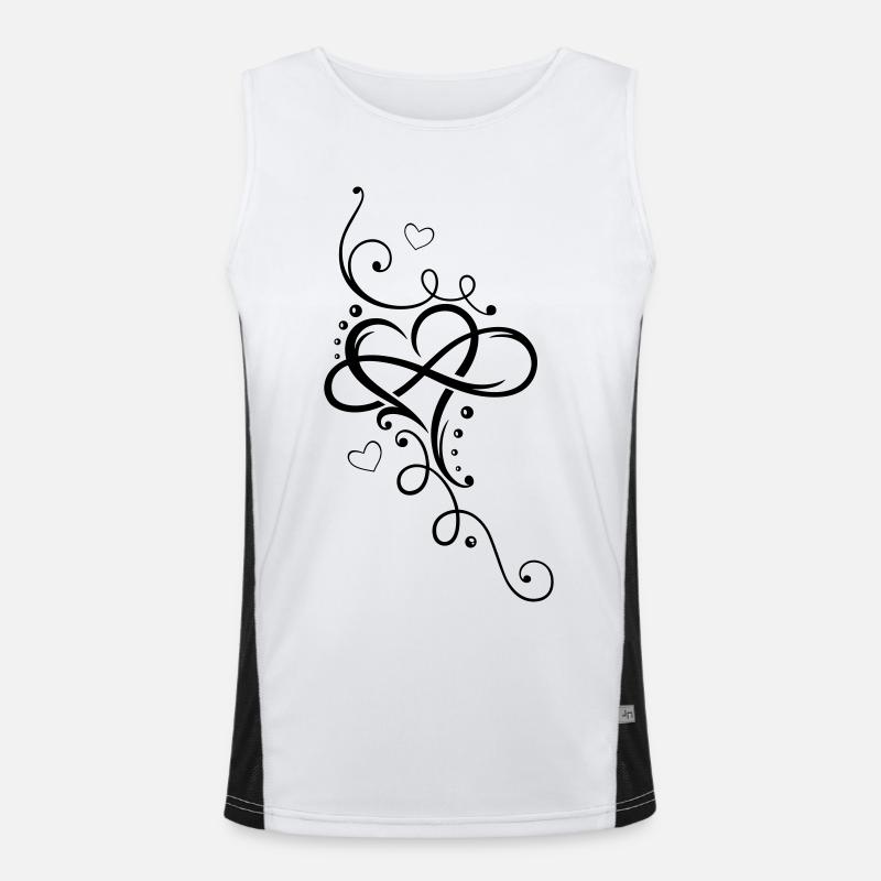 Tribal Heart with large infinity loop Men's Functional Contrast Tank Top 
